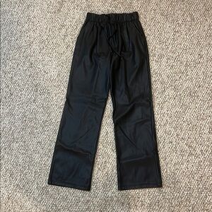 Black Faux Leather Pants